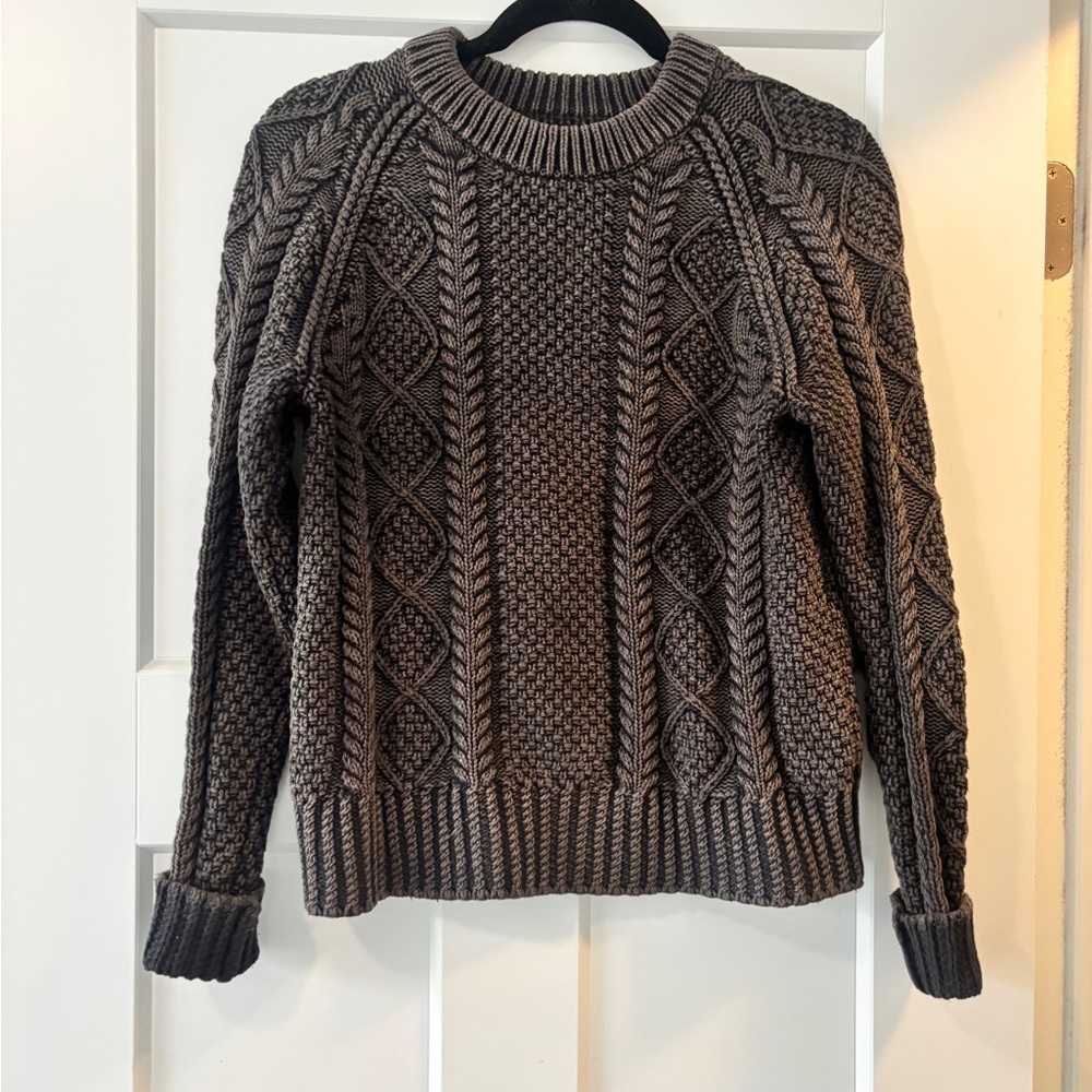 Vintage LL Bean Cable Knit Sweater in Dark Gray